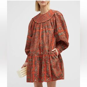 Ulla Johnson Ria Puff-Sleeve Dress Clementine